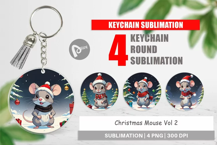 Keychain Cartoon Christmas Mouse