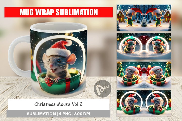 Mug Wrap Christmas Mouse