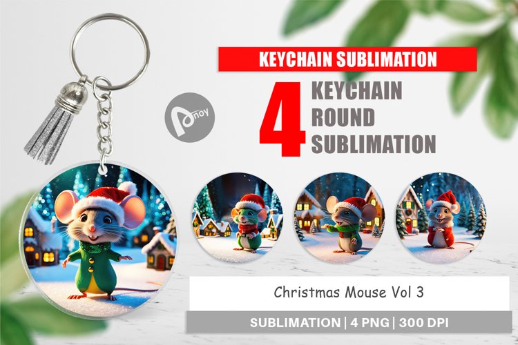 Keychain Christmas Mouse