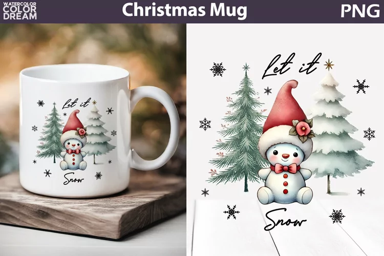 Snowman Mug Sublimation | Merry Christmas Mug
