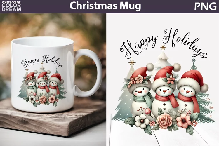 Snowman Family Mug Sublimation | Merry Christmas Mug