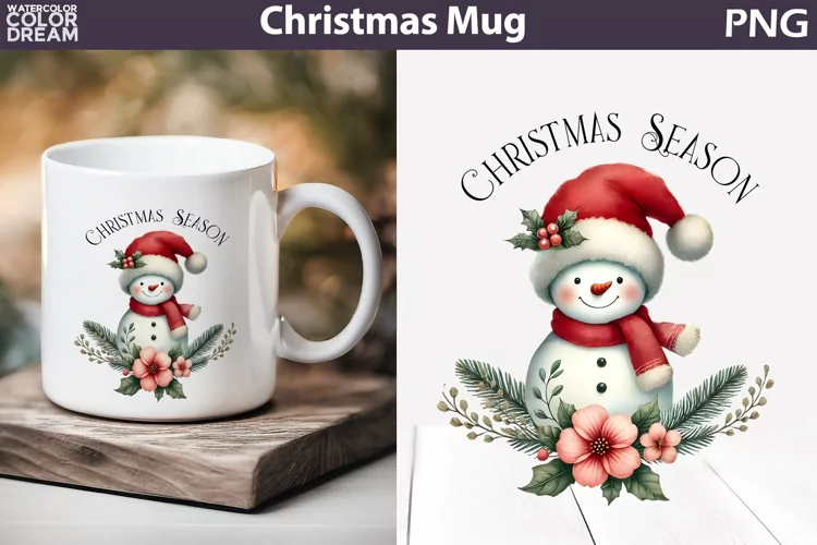 Snowman Mug Sublimation | Merry Christmas Mug