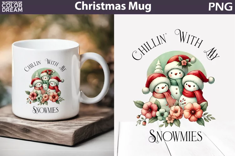 Snowman Family Mug Sublimation | Merry Christmas Mug