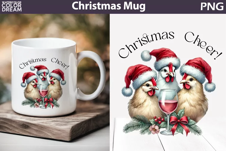 Christmas Chicken Mug Sublimation | Merry Christmas Mug