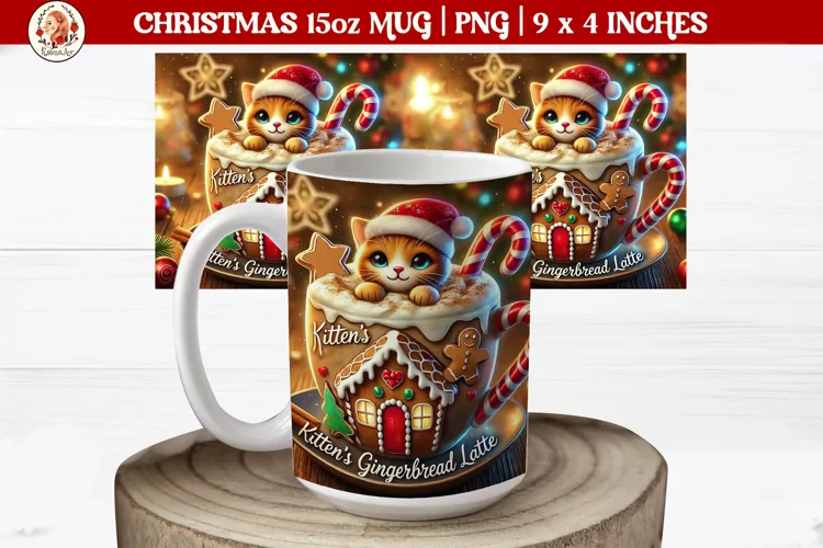 3D Christmas Coffee Mug Wrap, Christmas Animals