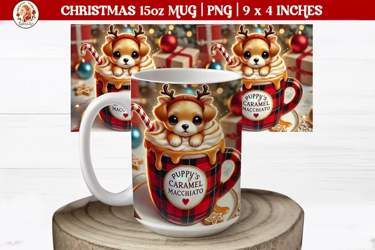 3D Christmas Coffee Mug Wrap, Christmas Animals