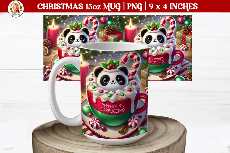 3D Christmas Coffee Mug Wrap, Christmas Animals