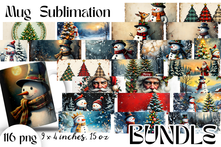 Christmas mug cup wrap sublimation printable designs