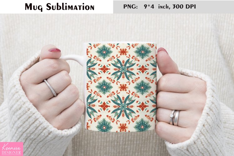 Scandinavian Christmas Mug Sublimation|Christmas Mug Design example image 1