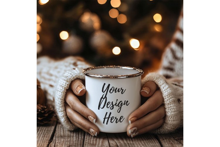 Christmas Winter Coffee Mug Mockups Template Blank Ceramic_8 example image 1