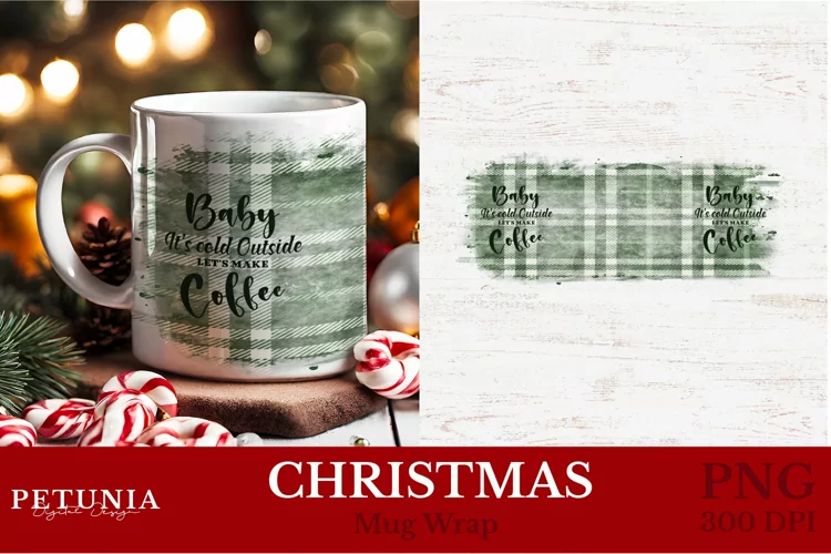 Christmas Mug Warp Sublimation Design | Christmas Mug
