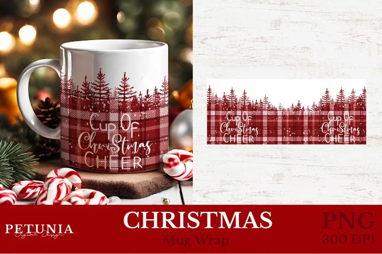 Christmas Mug Warp Sublimation Design | Christmas Mug