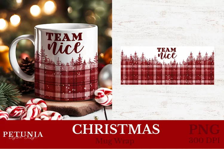 Christmas Mug Warp Sublimation Design | Christmas Mug