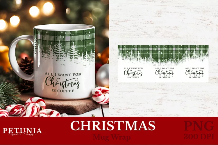 Christmas Mug Warp Sublimation Design | Christmas Mug