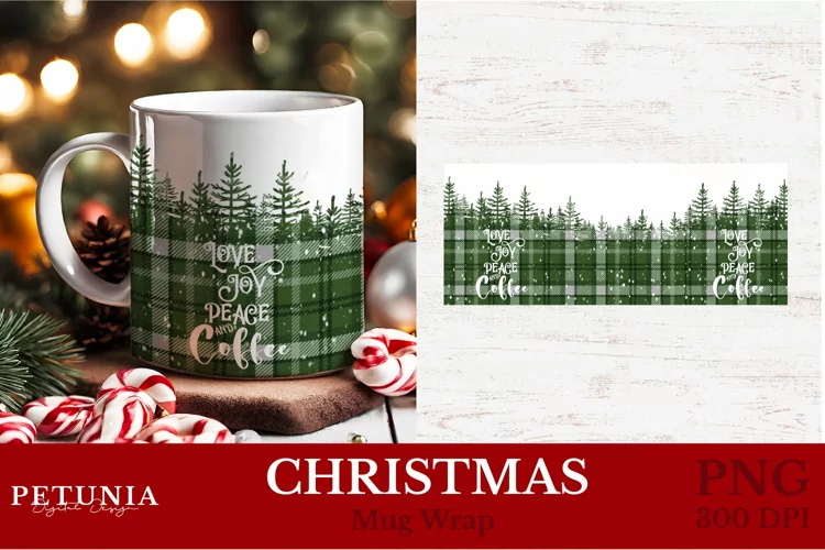 Christmas Mug Warp Sublimation Design | Christmas Mug