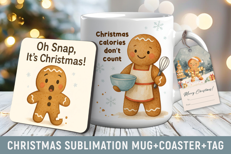 Christmas sublimation mug wrap, Christmas coaster, Christmas