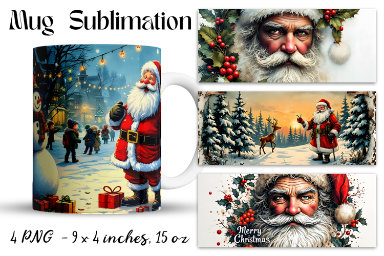 Christmas mug cup wrap sublimation printable designs