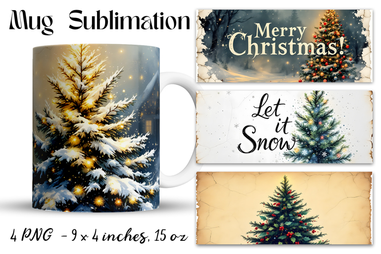 Christmas mug cup wrap sublimation printable designs