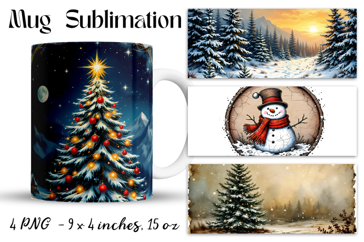 Christmas mug cup wrap sublimation printable designs