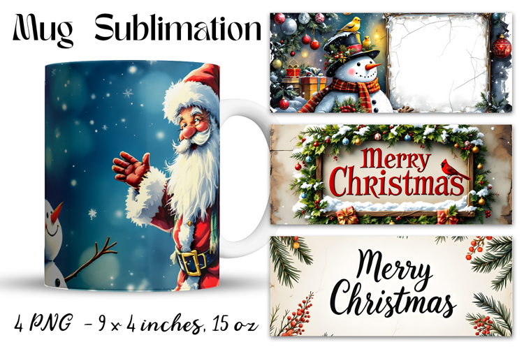 Christmas mug cup wrap sublimation printable designs