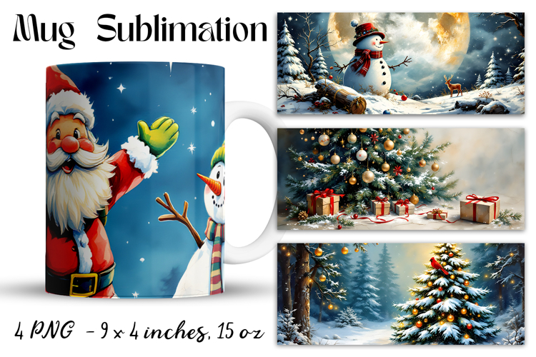 Christmas mug cup wrap sublimation printable designs