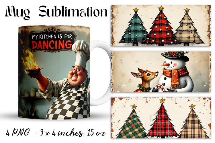 Christmas mug cup wrap sublimation printable designs