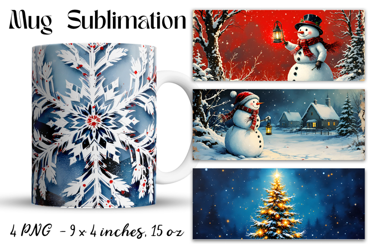 Christmas mug cup wrap sublimation printable designs