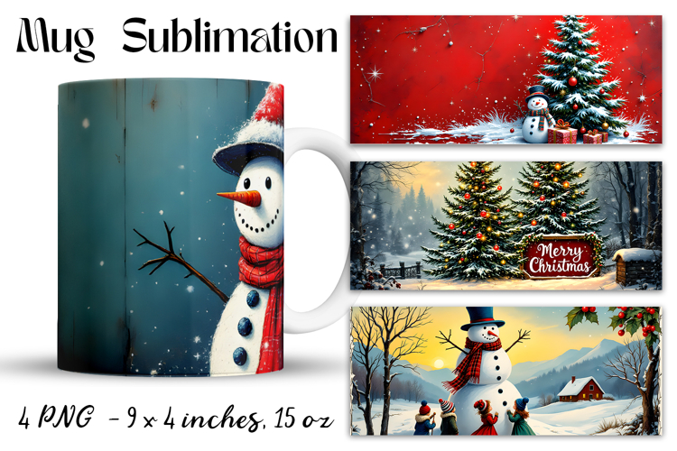 Christmas mug cup wrap sublimation printable designs
