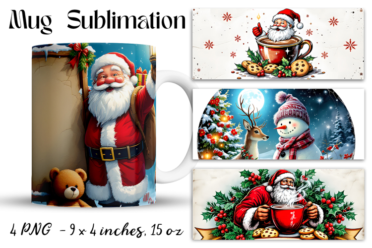 Christmas mug cup wrap sublimation printable designs