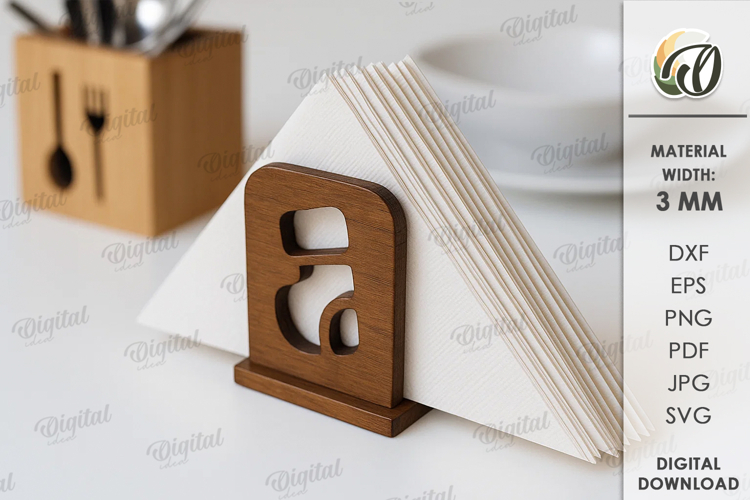 Christmas Napkin Holder Laser Cut. Kitchen Decor SVG