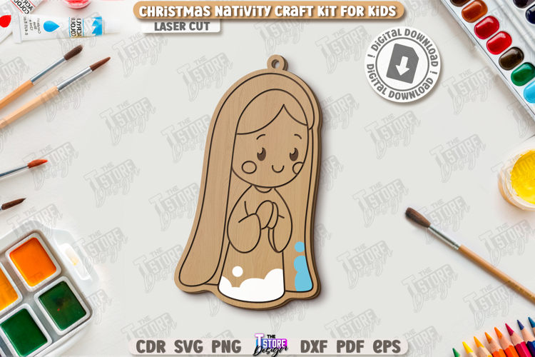 Paintable Nativity Ornament Laser Cut|Christmas Ornament SVG