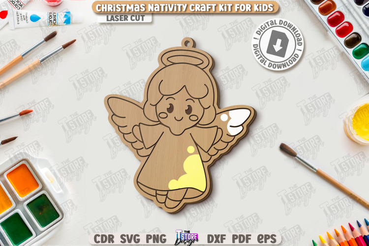 Paintable Nativity Ornament Laser Cut|Christmas Ornament SVG