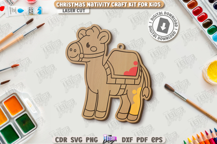 Paintable Nativity Ornament Laser Cut|Christmas Ornament SVG