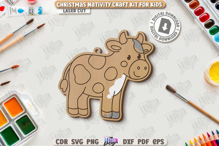 Paintable Nativity Ornament Laser Cut|Christmas Ornament SVG