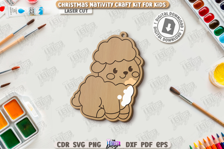 Paintable Nativity Ornament Laser Cut|Christmas Ornament SVG