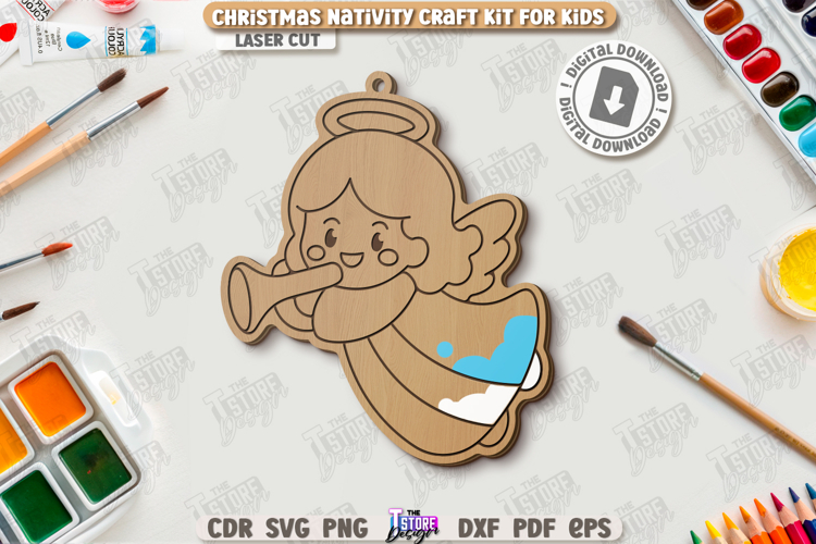 Paintable Nativity Ornament Laser Cut|Christmas Ornament SVG