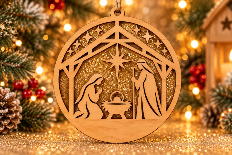Christmas Nativity Door Hanger SVG