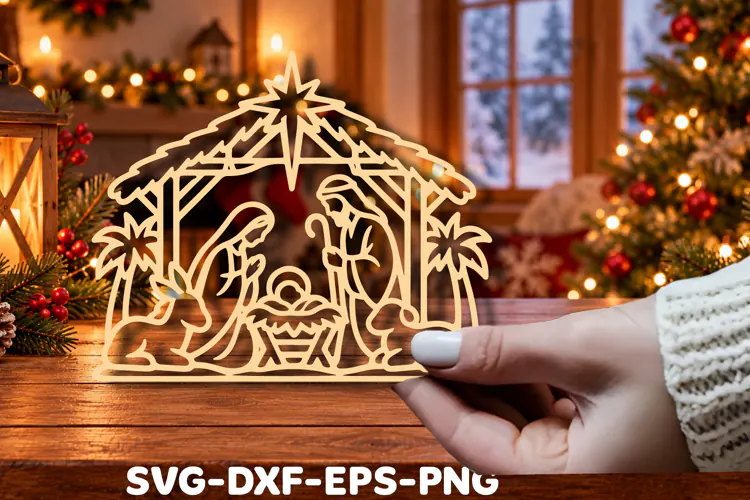 Christmas Nativity Scene Laser Cut