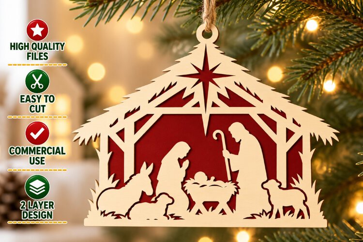 Christmas Nativity Scene Laser Cut example image 1