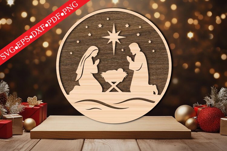 Christmas Nativity Scene SVG example image 1