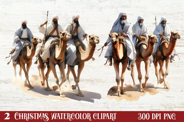Christmas Nativity Watercolor Clipart, Christmas PNG