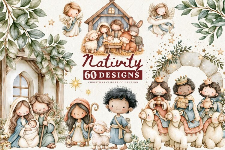 Christmas nativity png designs used as clipart preview image