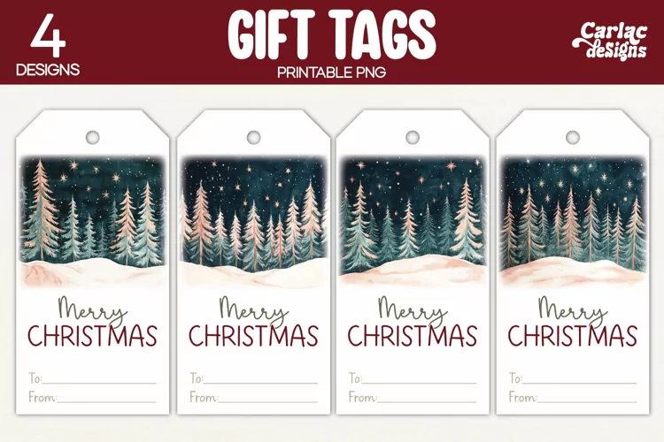 Christmas Gift Tags, Merry Christmas Printable Tags