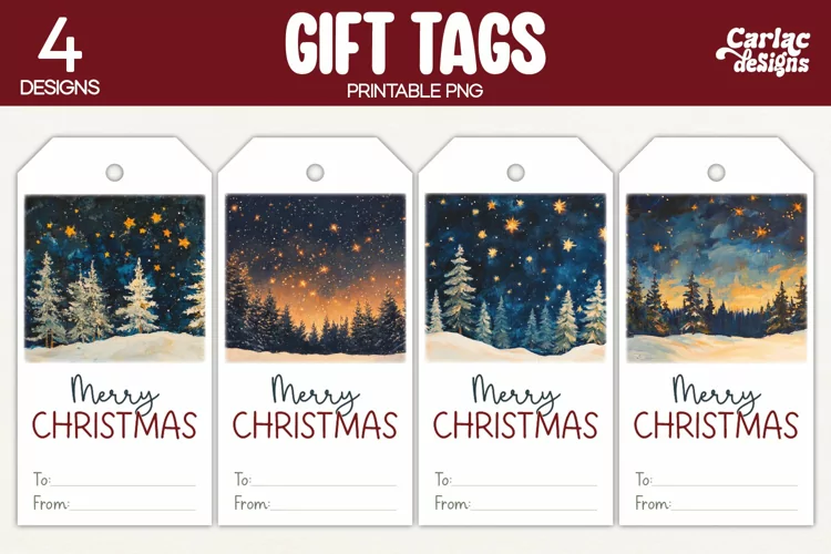 Christmas Gift Tags, Merry Christmas Printable Tags