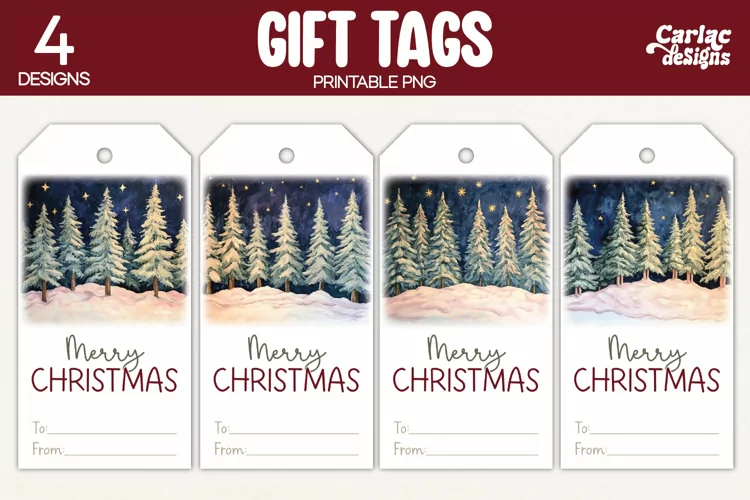 Christmas Gift Tags, Merry Christmas Printable Tags