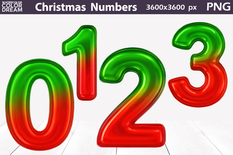 Christmas Balloon Numbers PNG | Festive Number Clipart