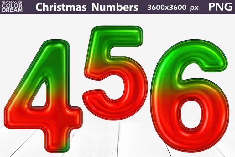 Christmas Balloon Numbers PNG | Festive Number Clipart