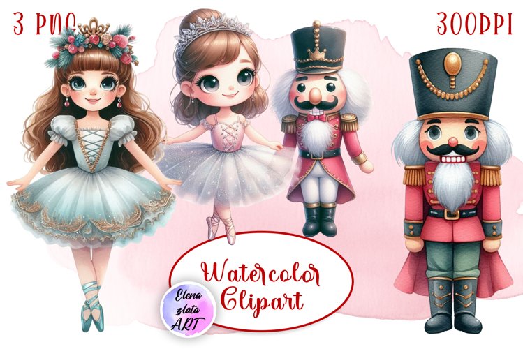 Watercolor Christmas Nutcracker Clipart, Nutcracker PNG