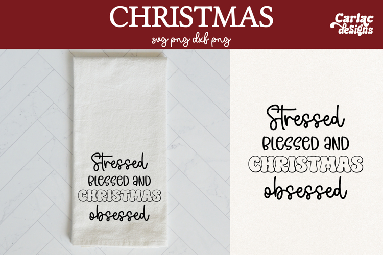 Christmas Kitchen Towel SVG, Christmas Obsessed