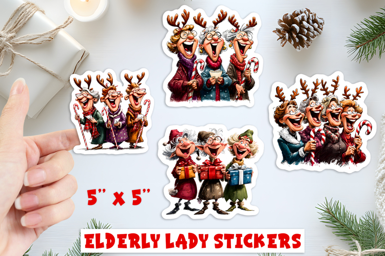 Christmas stickers, best friends ladies friendship sticker